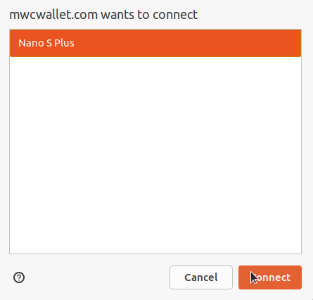 MimbleWimble Coin Web Wallet Connect To Hardware Wallet